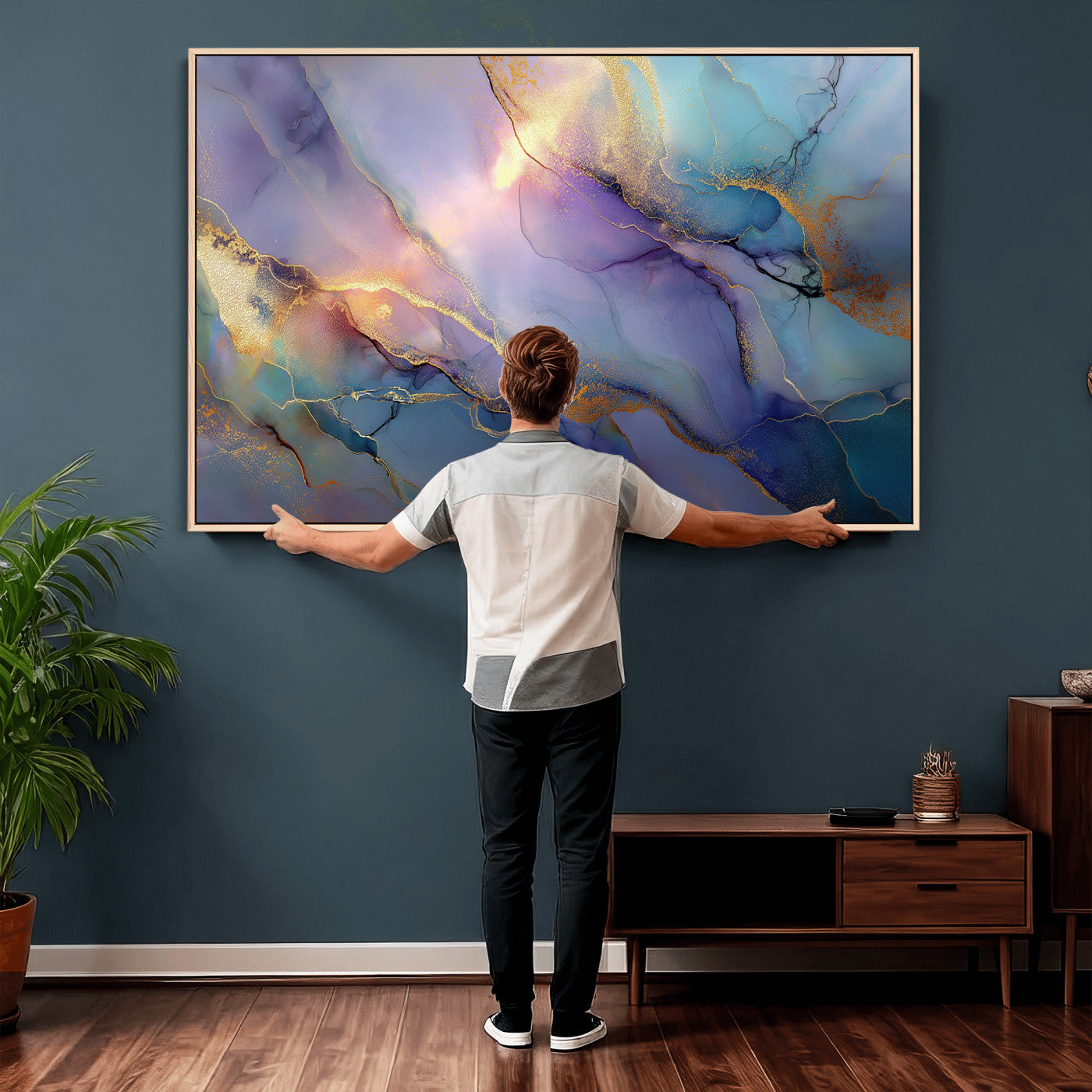 50939878-MGV-CV-36X24 - Colorful Abstract Canvas Wall Art Print, Vibrant Popup Color Art Print