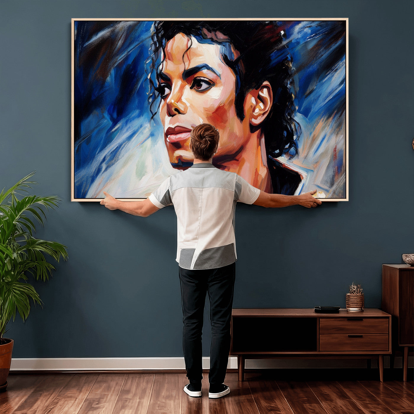 51466481-MGV-CV-36X24 - Abstract Michael Jackson Photo Wall Art Canvas Print