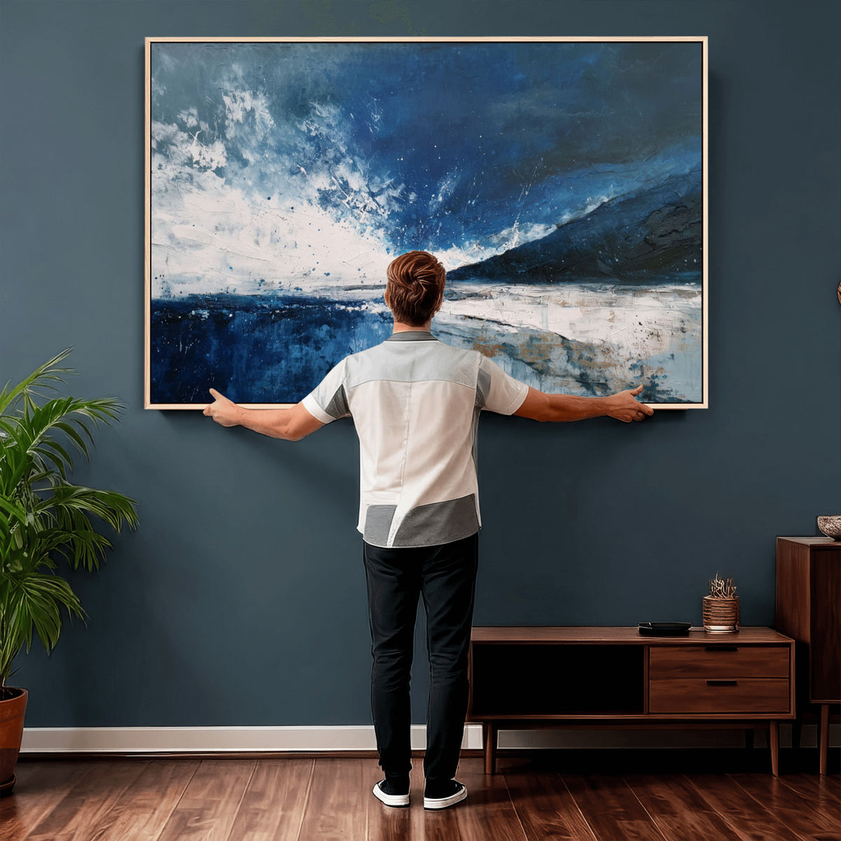 76136620-MGV-CV-36X24 - Extra Large Abstract Wall Art Canvas Print