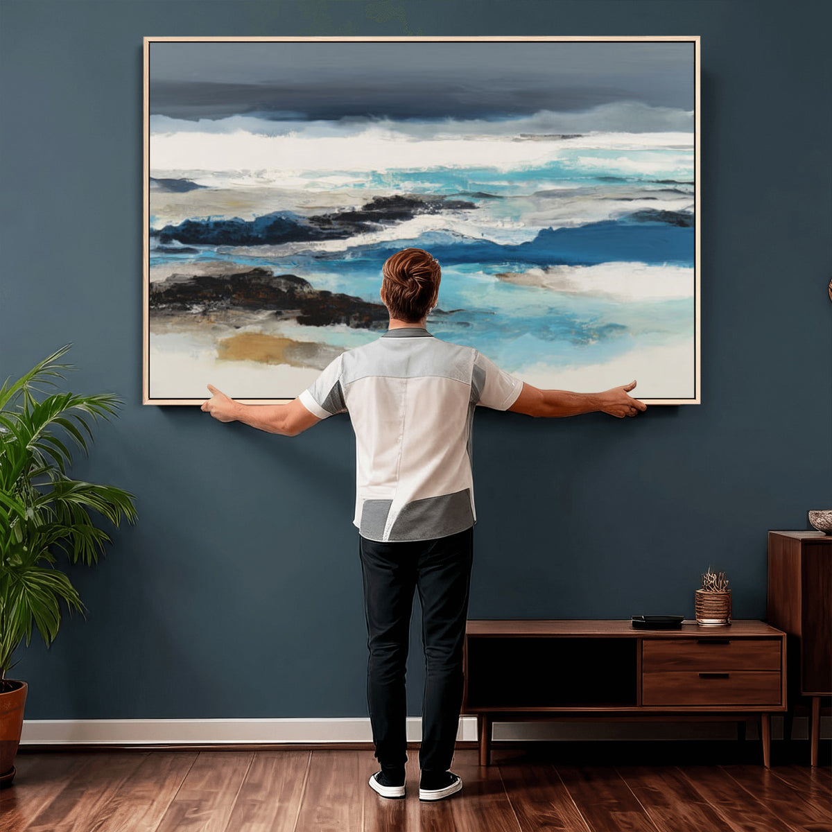 53645131-MGV-CV-36X24 - Extra Large Abstract Wall Art Canvas Print