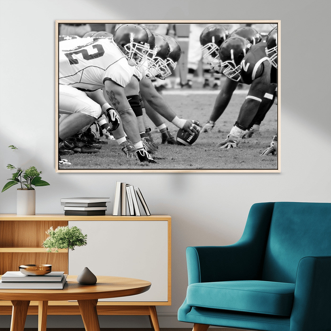 -American Football Player Wall Art Canvas Print