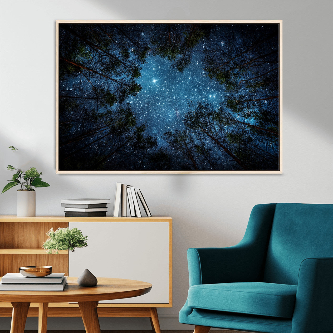 -Forest and Stars Wall Art Canvas Print