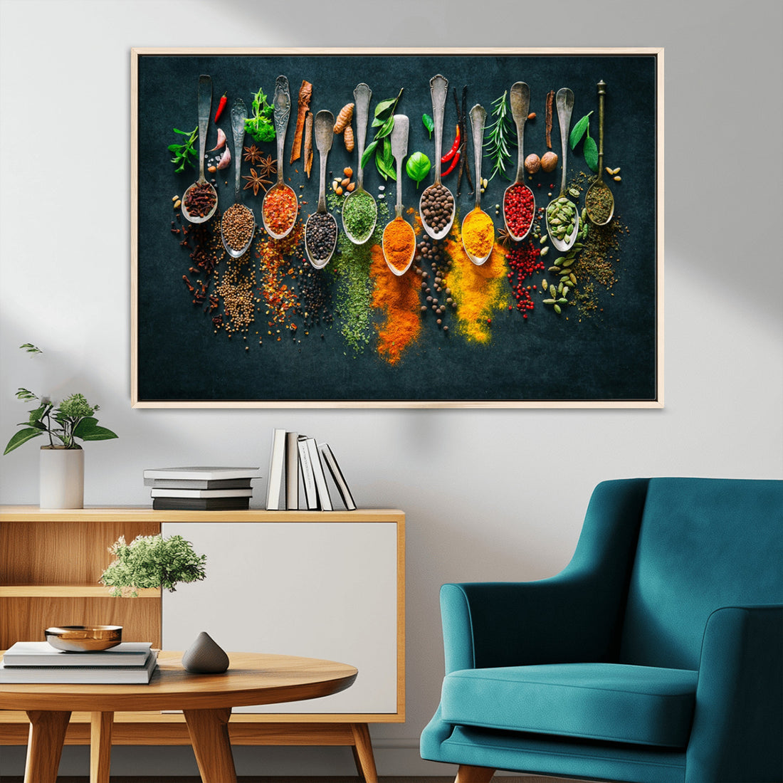 Herbs and Spices Kitchen Wall Art Canvas Print