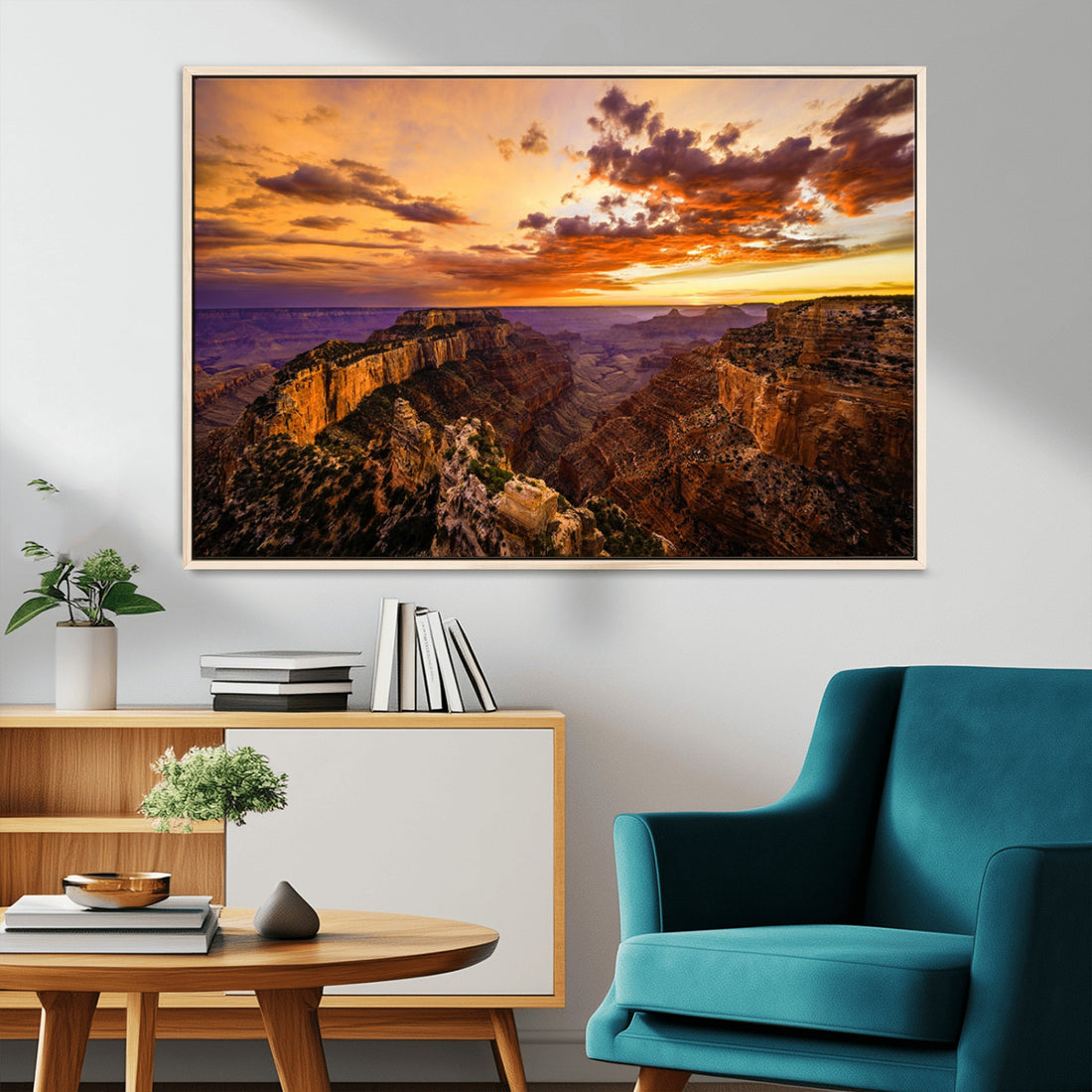 Mesmerizing Sunset from Grand Canyon National Park Wall Art Canvas Print