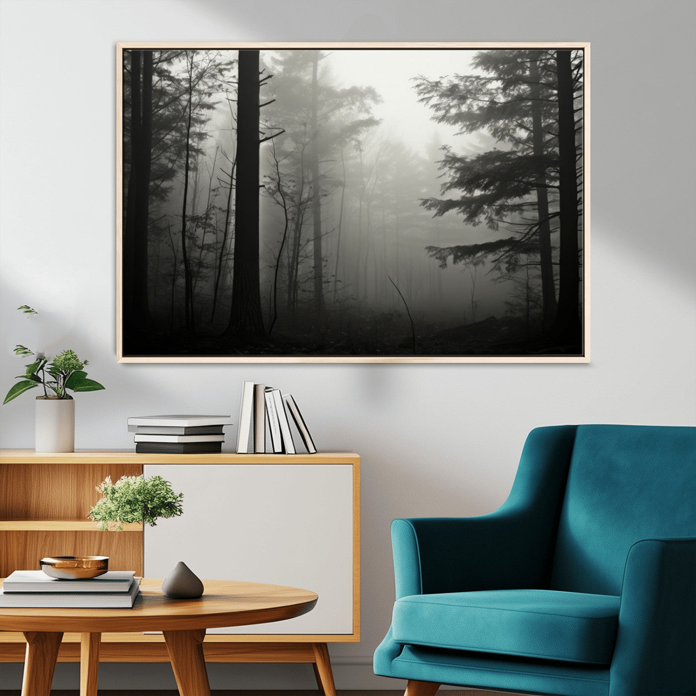 -Misty Forest Wall Art Premium Canvas Print a Foggy and Serene Atmosphere - Nature Wall Art