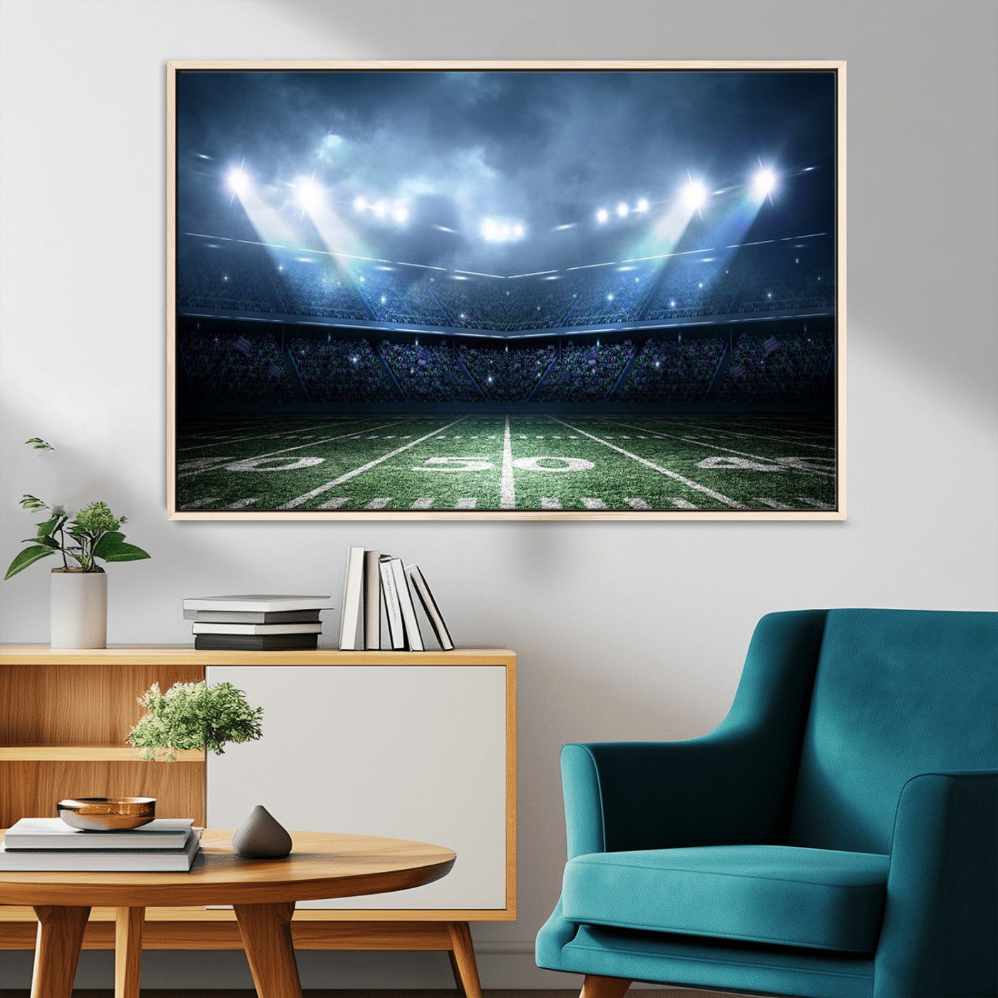 74741-MGV-CV-36X24-American Football Stadium Wall Art Canvas, American Football Stadium Canvas Print