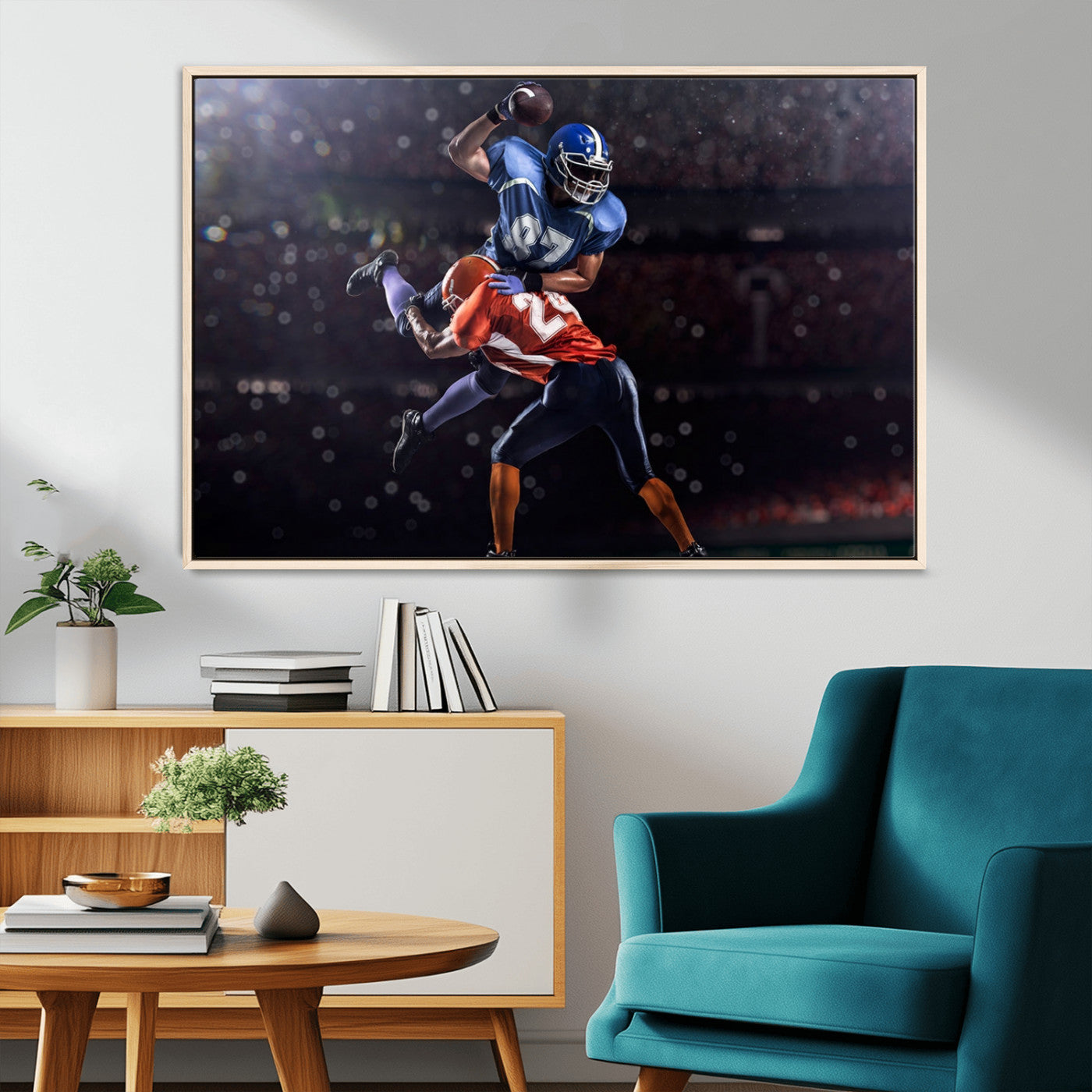 76491-MGV-CV-36X24-American Football Wall Art Canvas Print, Stadium Sport Wall Art Print
