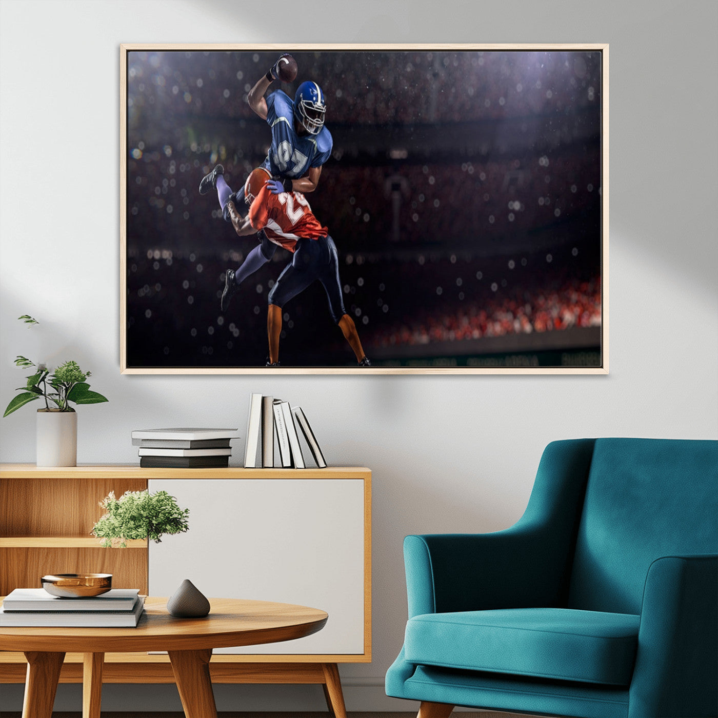 68009-MGV-CV-36X24-American Football Wall Art Canvas Print, Stadium Sport Wall Art Print