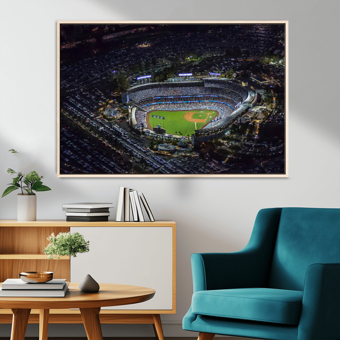 20932-MGV-CV-36X24-Los Angeles Dodgers Dodger Stadium Wall Art Canvas Print - MLB Baseball Stadium