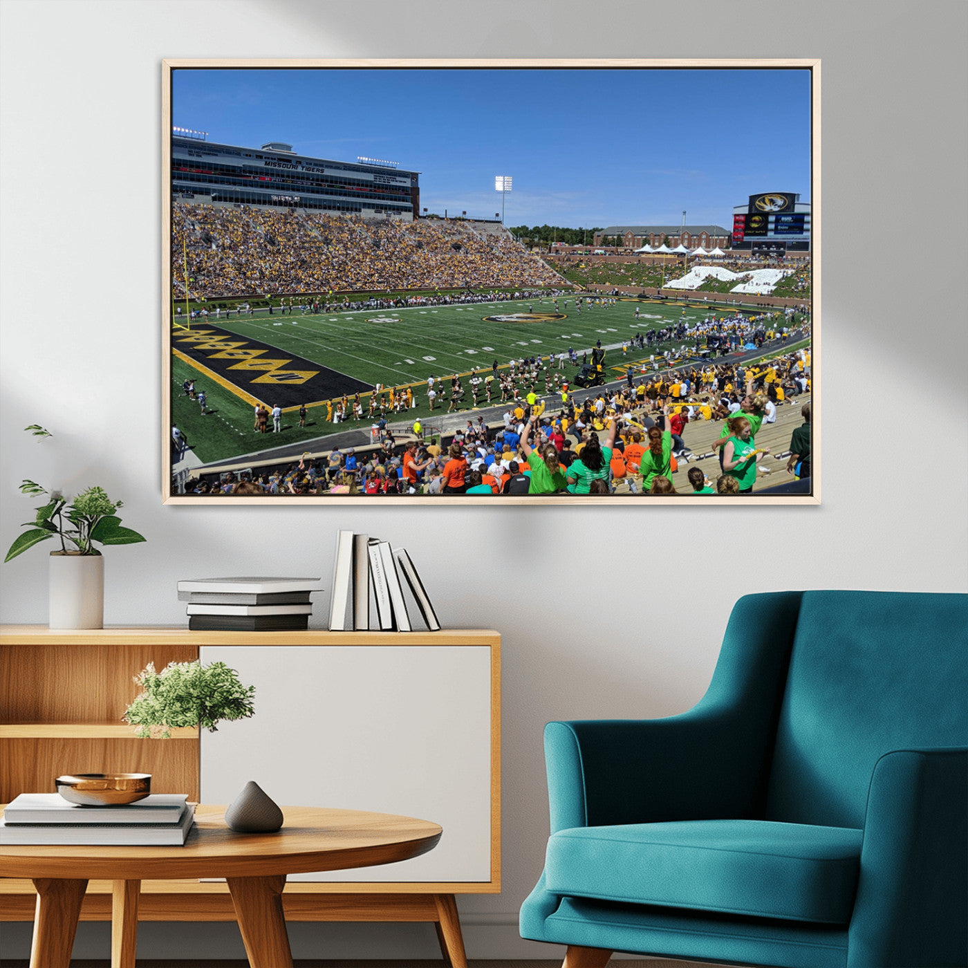 38399-MGV-CV-36X24-University of Missouri Tigers Football Team Print - Columbia Faurot Field Memorial Stadium Wall Art