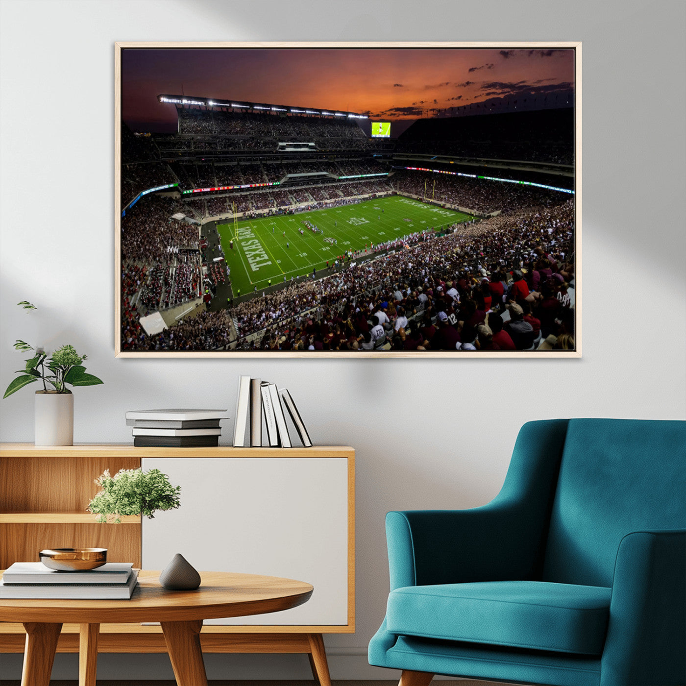 45603-MGV-CV-36X24-Texas A&M Aggies Football Team Print - College Station Kyle Field Stadium Wall Art Canvas Print
