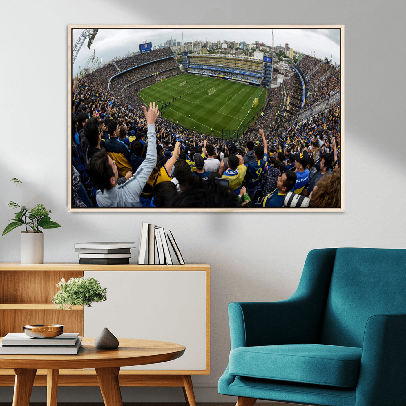 23173-MGV-CV-36X24-Boca Juniors Soccer Team Print - Buenos Aires Bombonera Stadium Wall Art Canvas Print