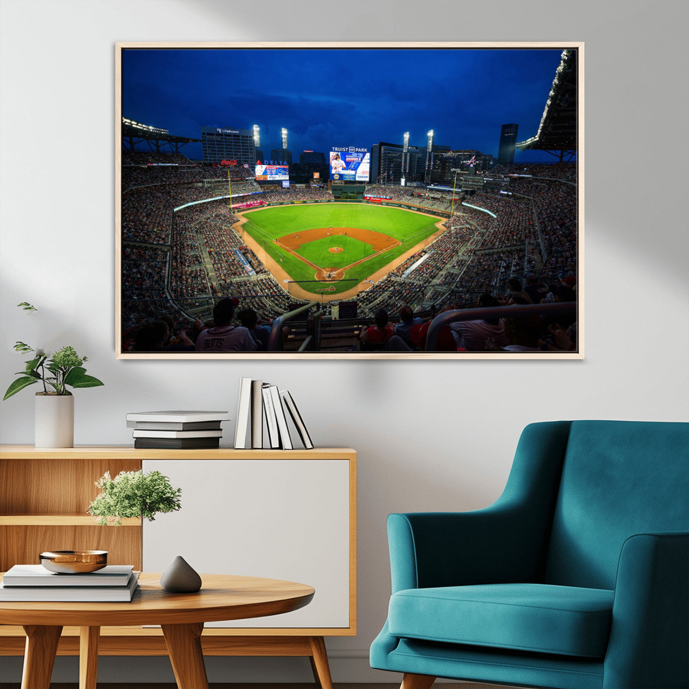 88590-MGV-CV-36X24-Truist Park Night Game Canvas Art - Atlanta Braves Stadium Wall Art Canvas
