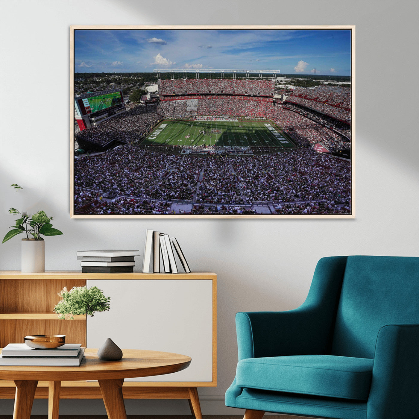 83382-MGV-CV-36X24-South Carolina Gamecocks Football Team Print - Columbia Williams-Brice Stadium Wall Art Canvas Print