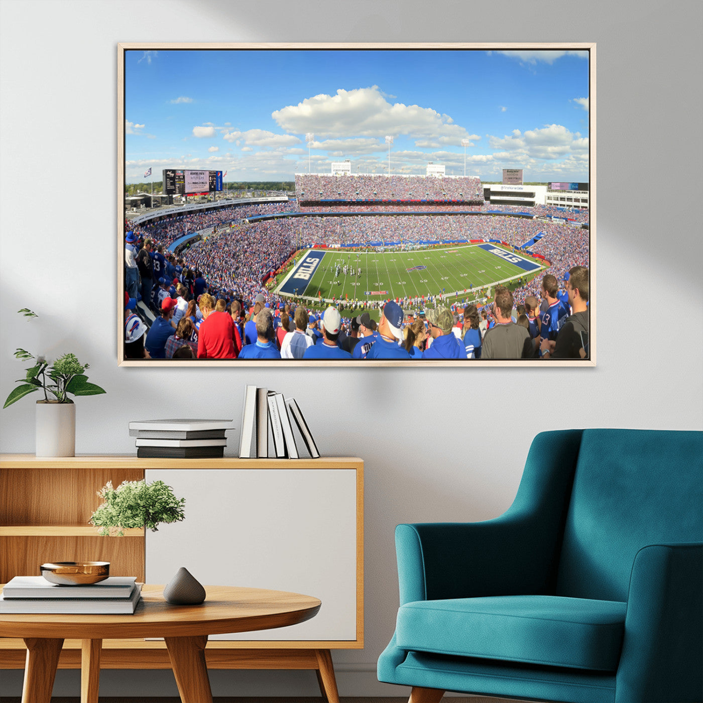 35302-MGV-CV-36X24-Buffalo Bills NFL Football Team Print - Buffalo Highmark Stadium Wall Art Canvas Print