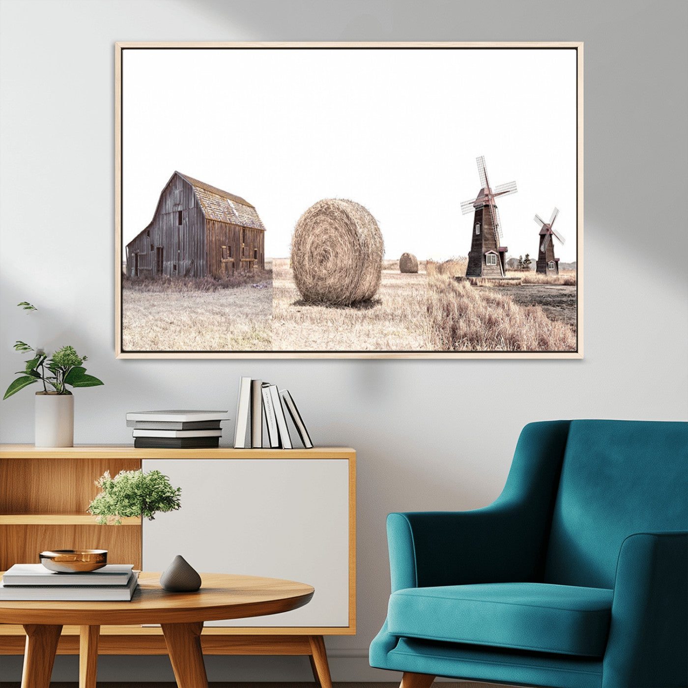 94971-MGV-CV-36X24-Farm Prints Set, Set of 3 Farmhouse Wall Art, Country House Decor