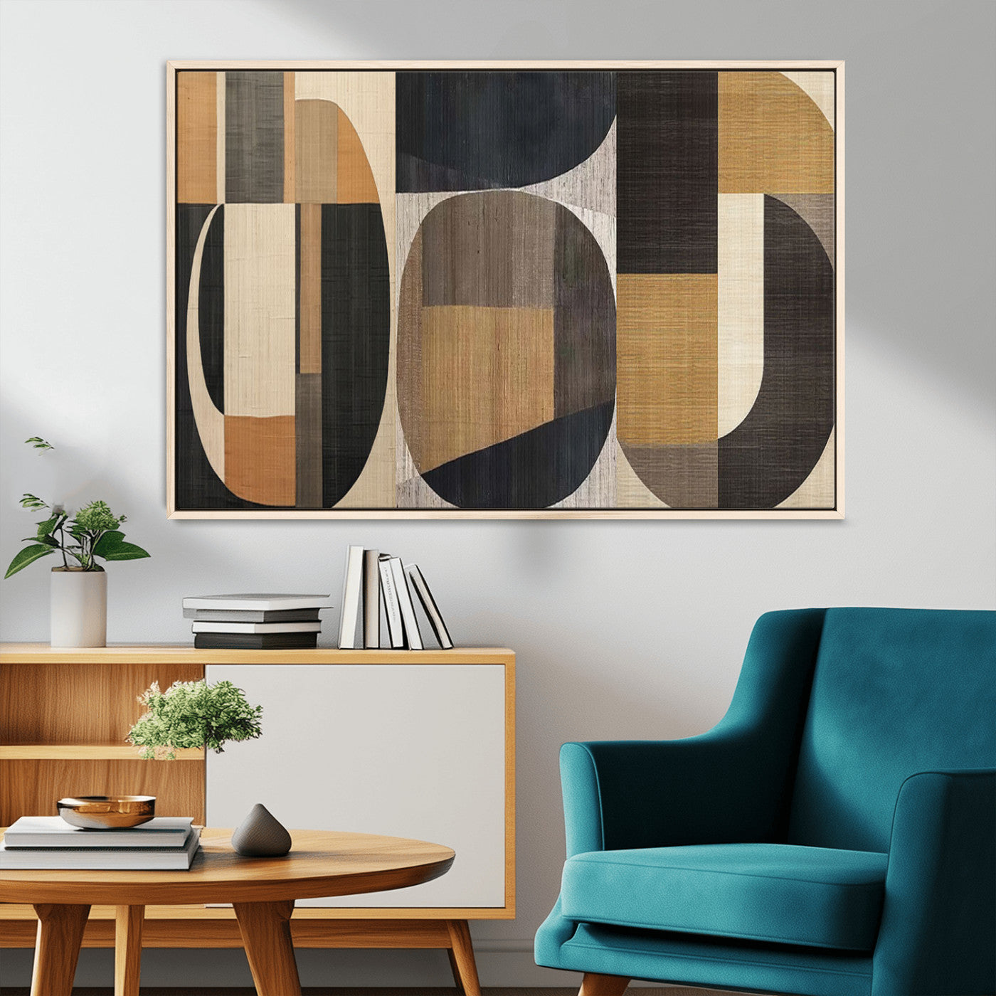 84035-MGV-CV-36X24-Modern Brown Wabi Sabi Wall Art Canvas Print Set – Framed Minimalist Abstract Artwork for Home, Office Decor