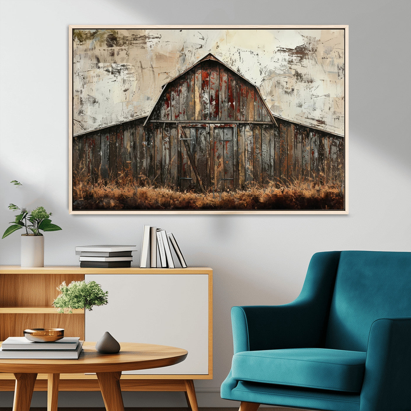 -Rustic Barn Wall Art | Farmhouse Wall Decor Canvas Print | Ready to Hang Barn Decor for Cabin or
