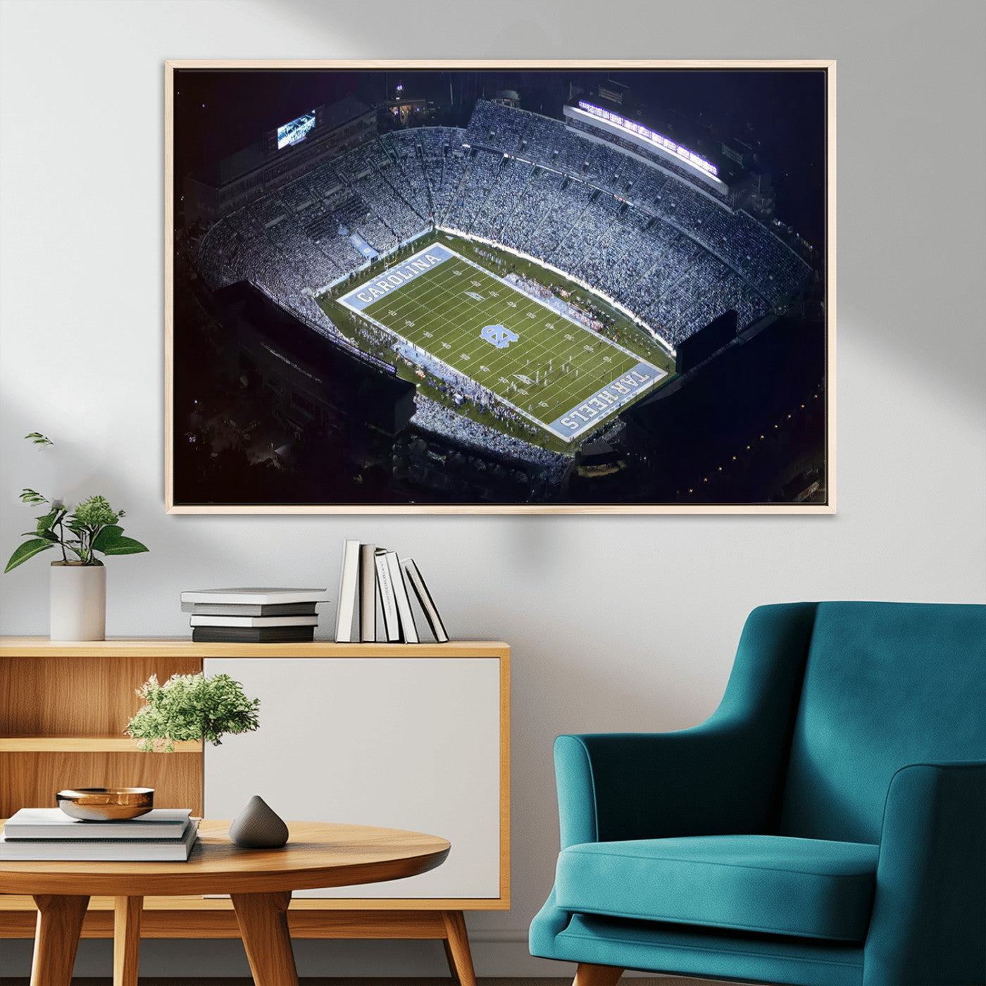 88375-MGV-CV-36X24-University of North Carolina Tar Heels Football Team Print - Chapel Hill Kenan Memorial Stadium