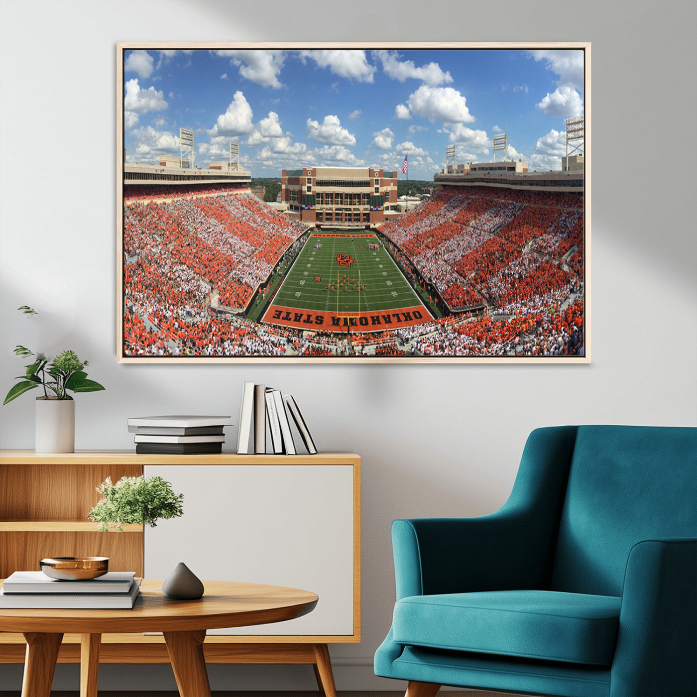 65192-MGV-CV-36X24-Oklahoma State Cowboys Football Team Print - Stillwater Boone Pickens Stadium Wall Art Canvas Print