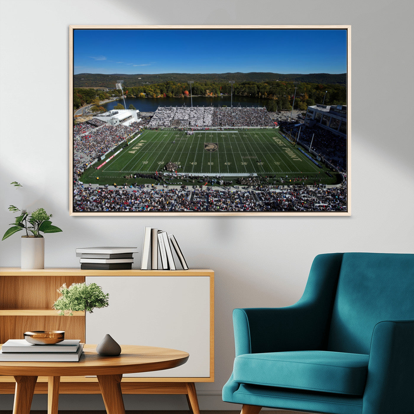 52056-MGV-CV-36X24-Army Black Knights Football Team Print - West Point Michie Stadium Wall Art Canvas Print