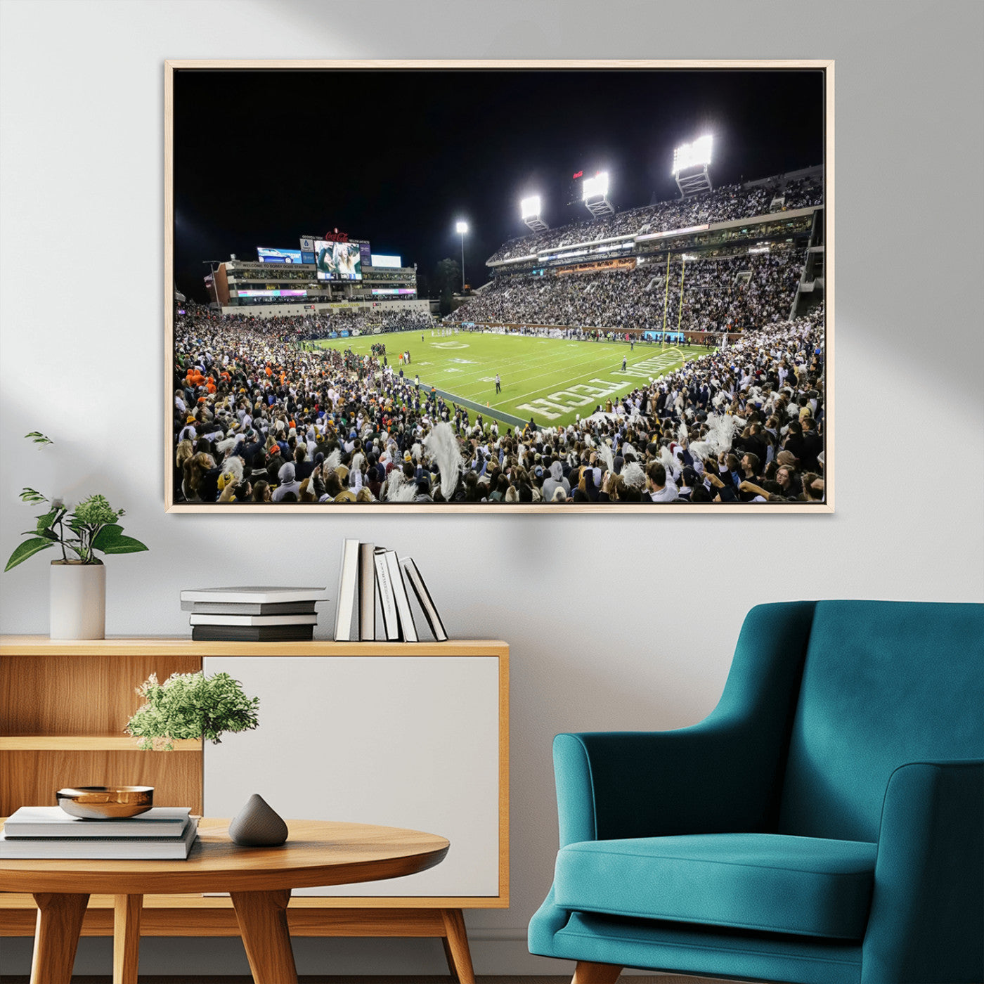 49339-MGV-CV-36X24-Georgia Tech Yellow Jackets Football Team Print - Atlanta Bobby Dodd Stadium Wall Art Canvas Print