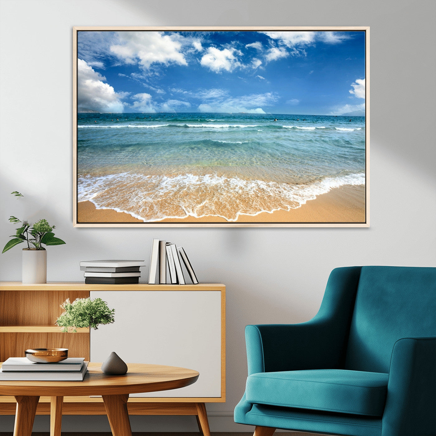 -Sea View From the Beach Canvas Print
