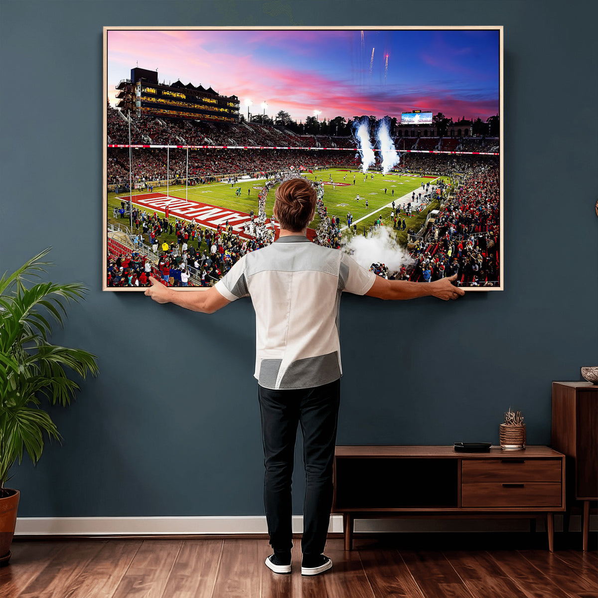 25557-PAN-FL-20X10 - Stanford University Cardinal Football Team Print - Stanford Stadium Wall Art Canvas Print