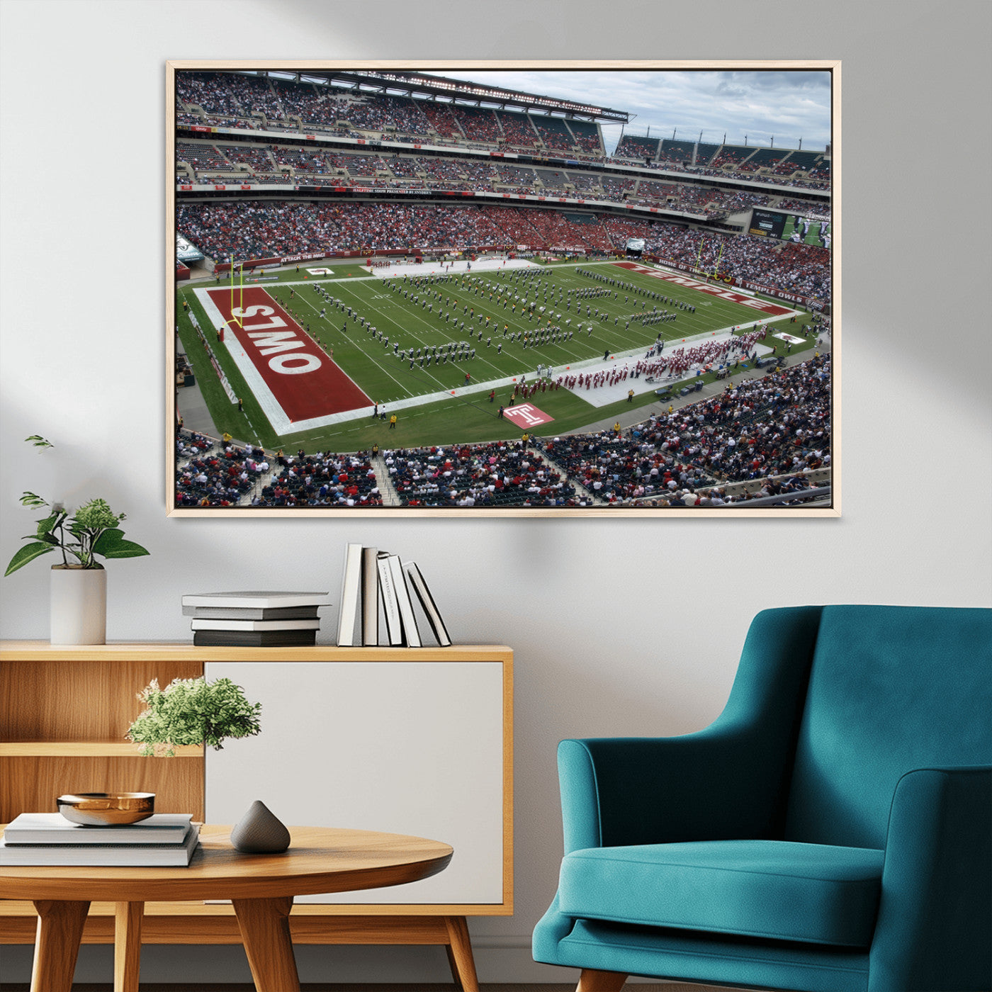 15310-MGV-CV-36X24-The Temple University Owls Athletics Team Print - Philadelphia Lincoln Financial Field Stadium Wall
