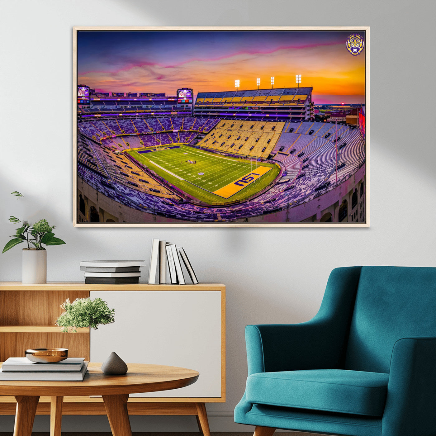 93538-MGV-CV-36X24-The Louisiana State University Tigers Football Team Print - Baton Rouge Tiger Stadium Wall Art
