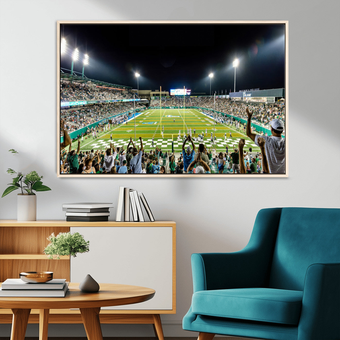 -The Tulane University Green Wave Football Team Print - New Orleans Yulman Stadium Wall Art Canvas