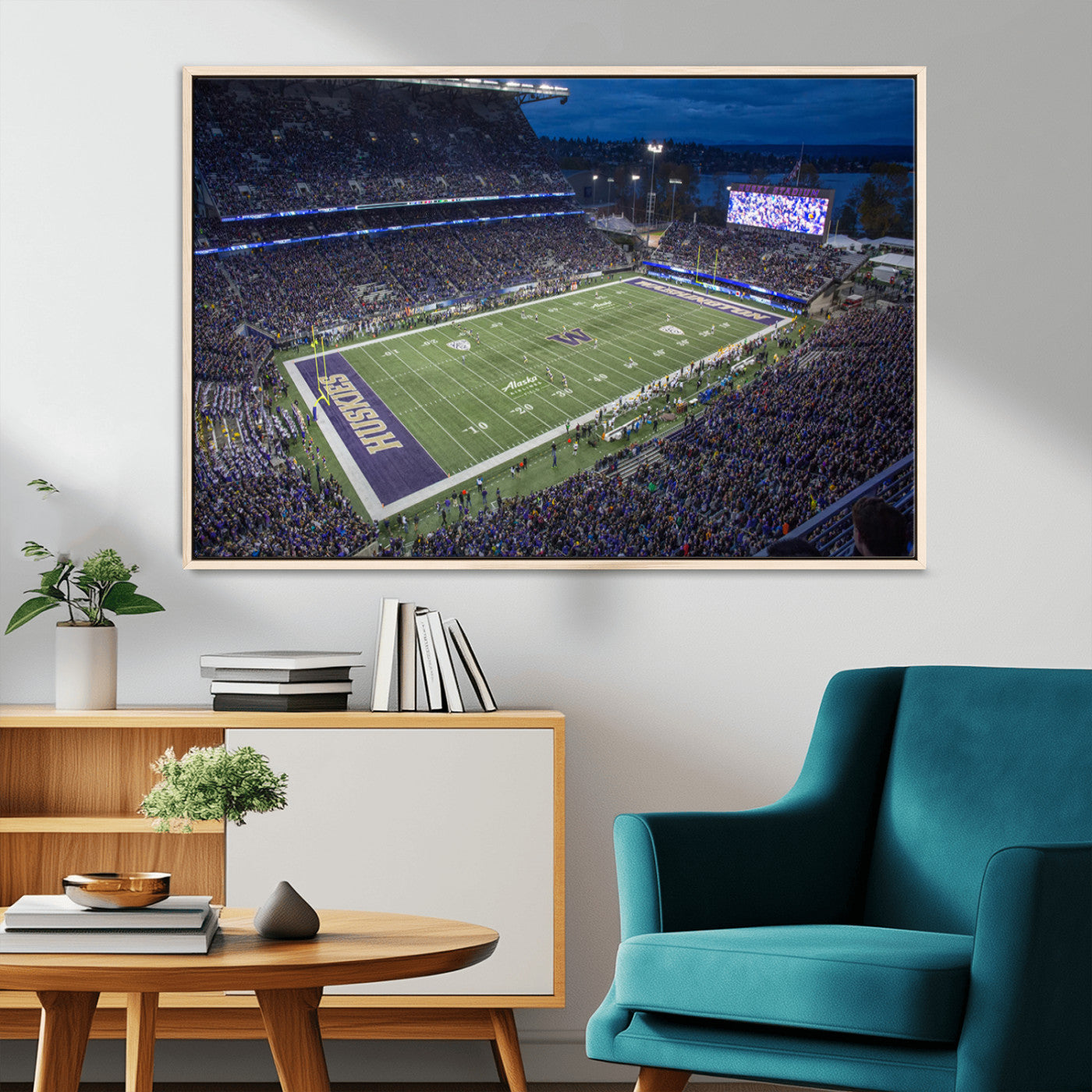 84780-MGV-CV-36X24-The University of Washington Huskies Football Team Print - Seattle Husky Stadium Wall Art Canvas