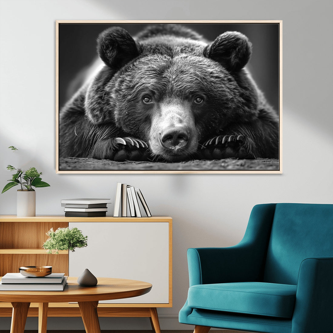 Resting Grizzly 399 Bear Canvas Print, Ready to Hang Wall Art