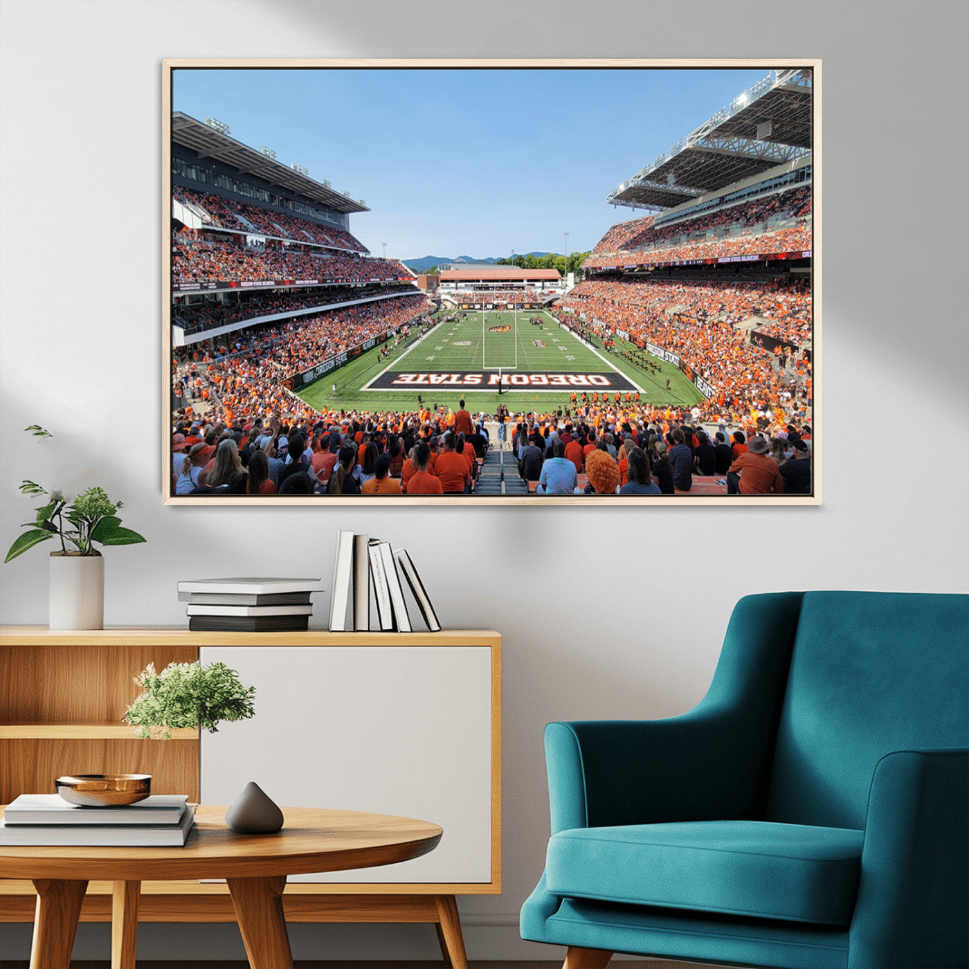 35211-MGV-CV-36X24-Oregon State Beavers Football Team Print - Corvallis Reser Stadium Wall Art Canvas Print