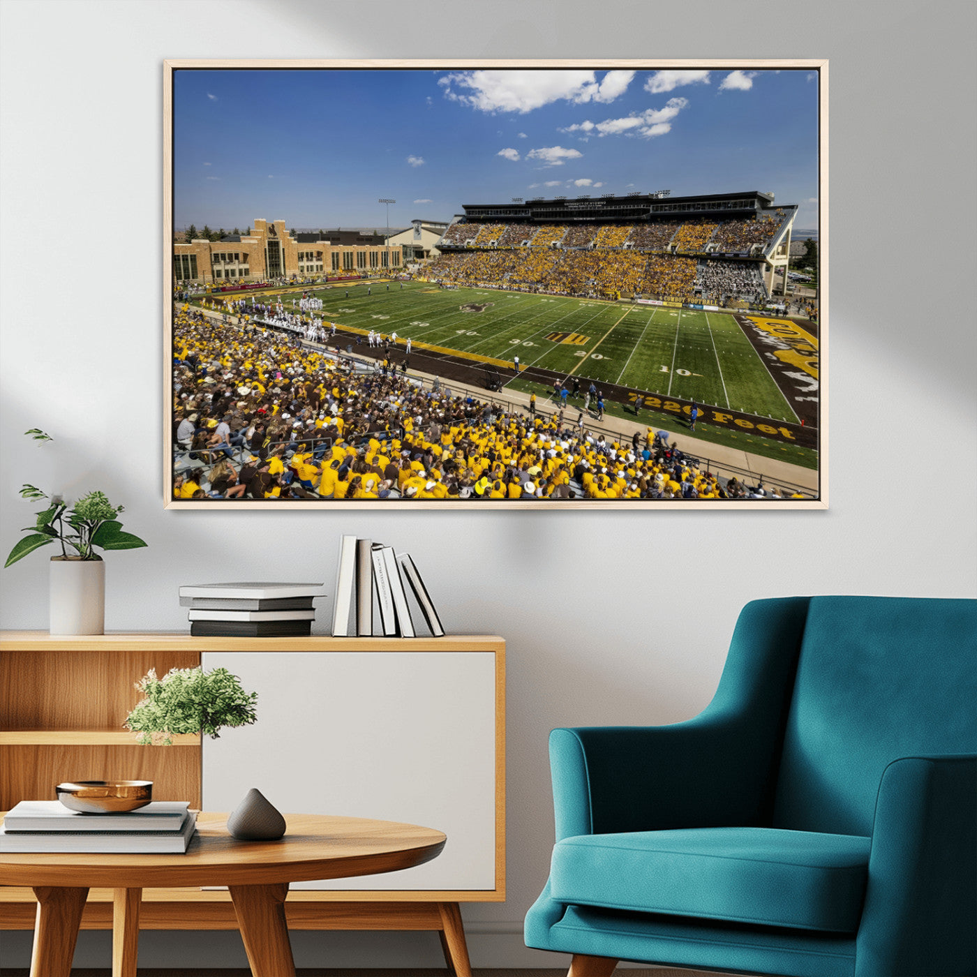 75112-MGV-CV-36X24-University of Wyoming Cowboys Football Team Print - Laramie Jonah Field War Memorial Stadium Wall