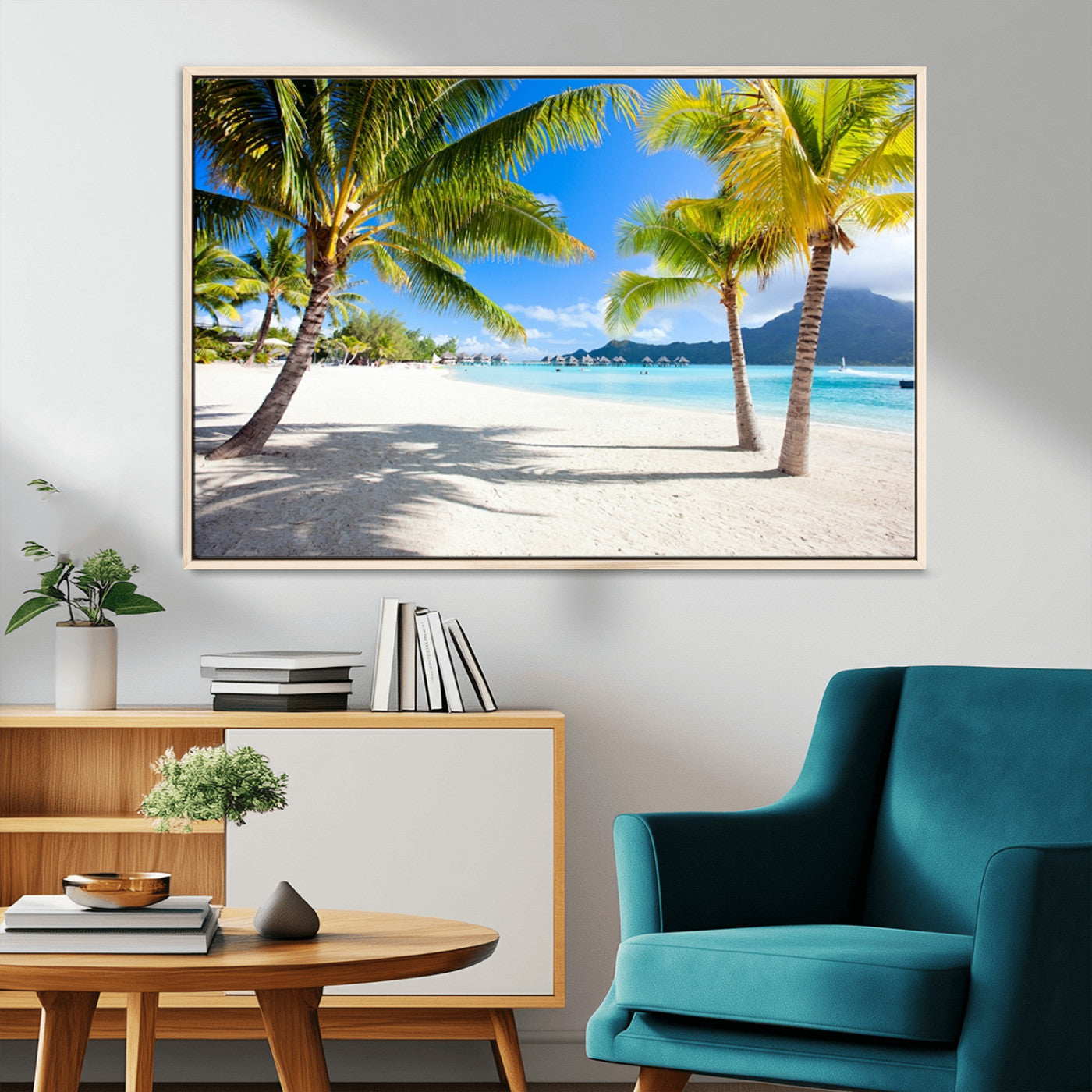 52513-MGV-CV-36X24-Blue Beach and Sea Wall Art Canvas Print