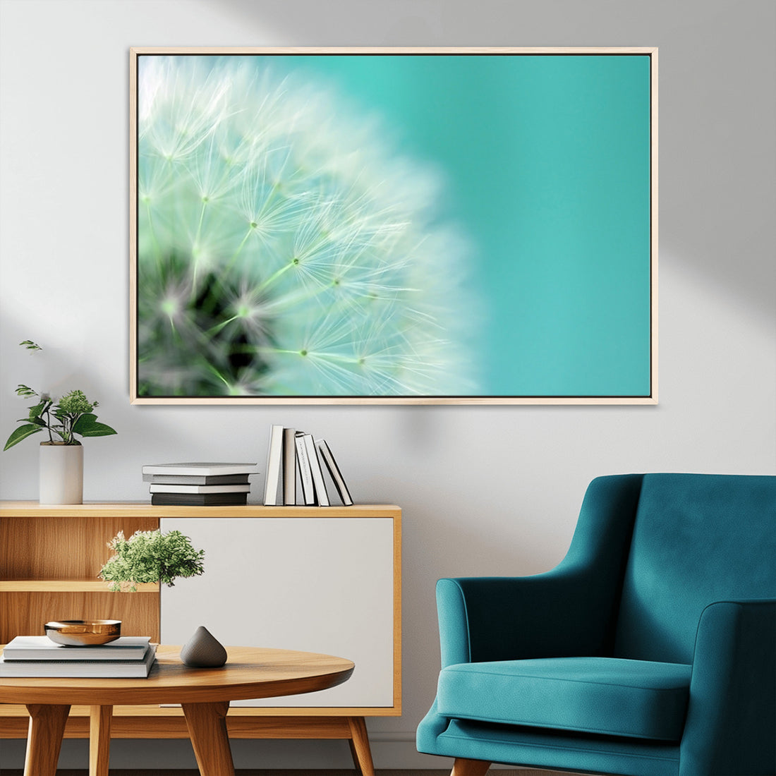 Dandelion Flower Wall Art Canvas Print, Canvas Dandelion Floral Wall Art
