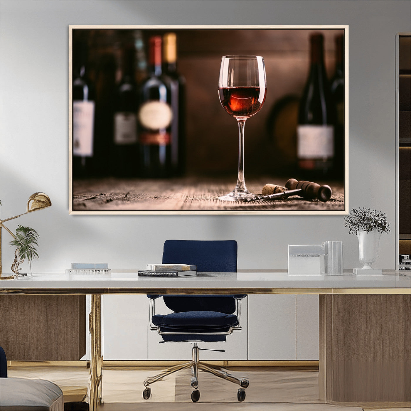 -Red Wine and Bottle Canvas Print