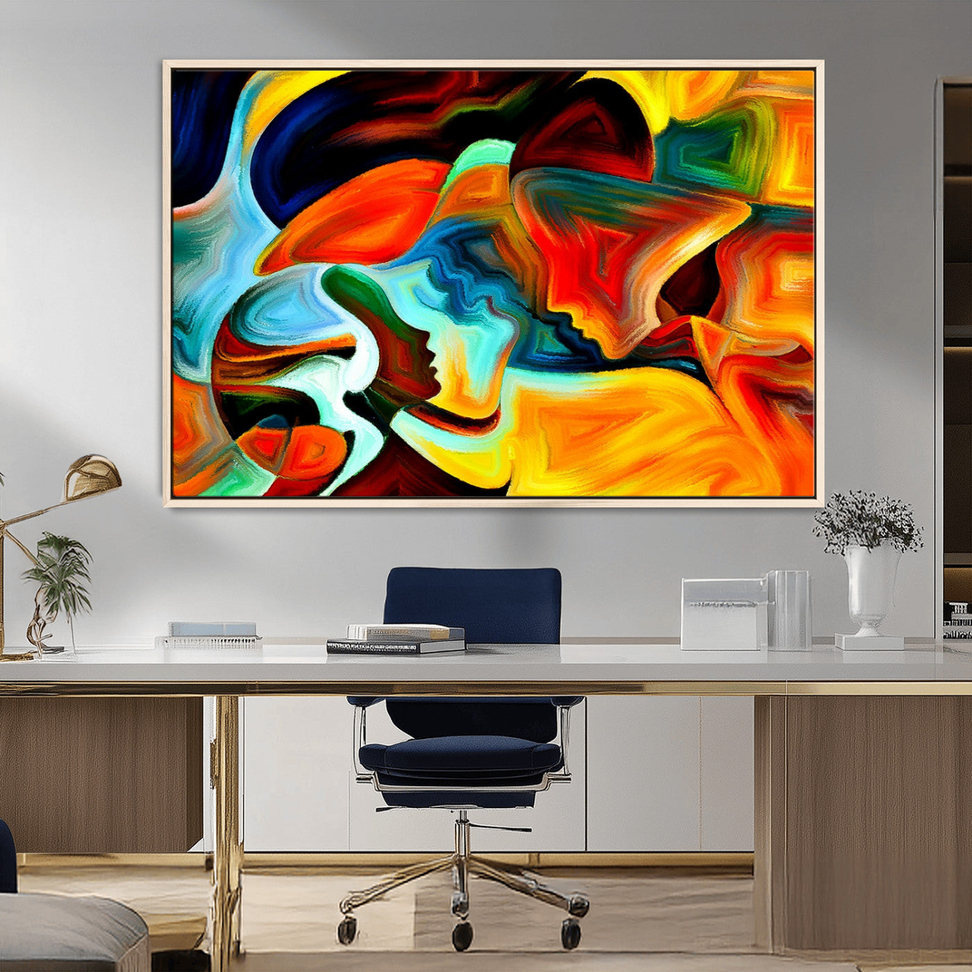 70242-MGV-FC-36X24_Natural-Human Love Figures Abstract Wall Art Canvas Print