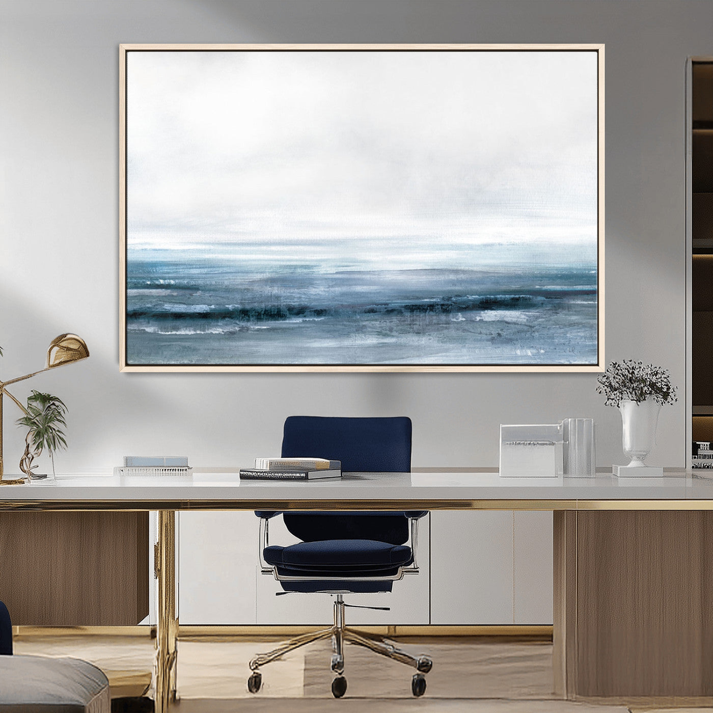 65702-MGV-CV-36X24-Blue Ocean Abstract Artwork Wall Art Canvas Print