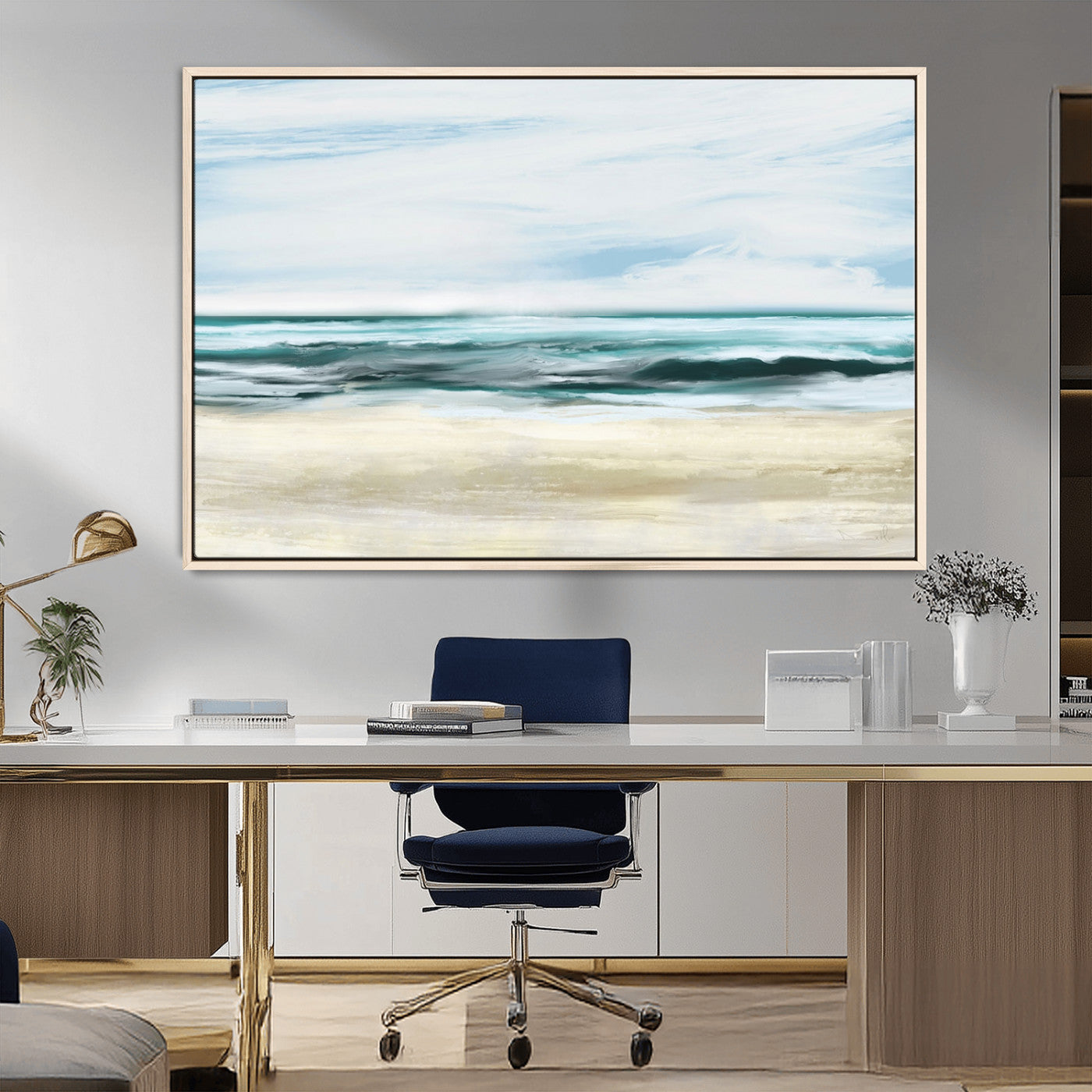 96301-MGV-FC-36X24_Natural-Ocean Abstract Wall Art Canvas Print