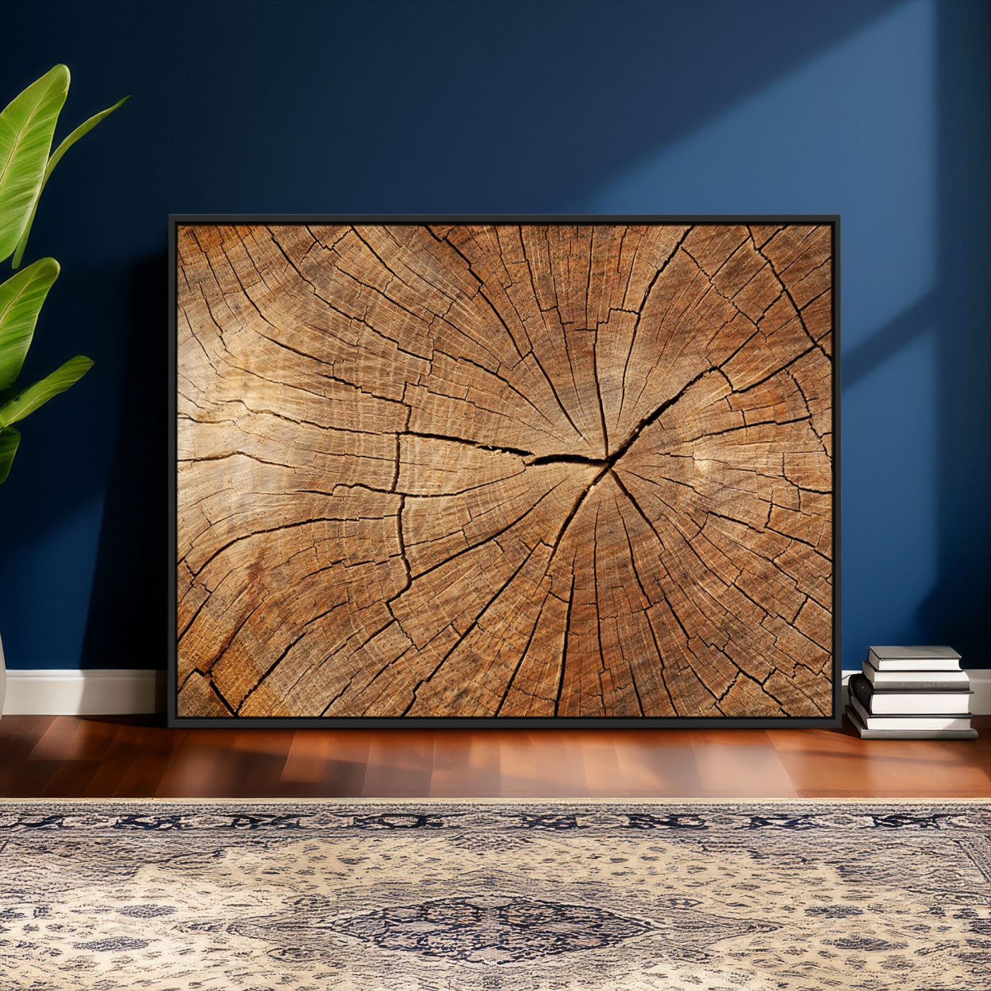 61710-MGV-CV-36X24 - Tree Ring Canvas Art, Rustic Wood Grain Wall Art, Tree Slice Decor for Modern Homes, Giclee