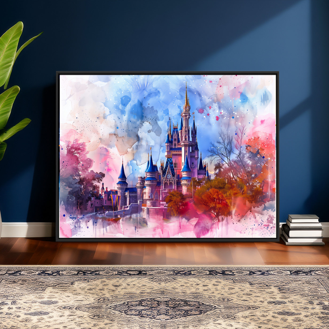 58662-MGV-CV-36X24 - Disney Wall Art: Dreamy Watercolor Cinderella Castle Canvas Print