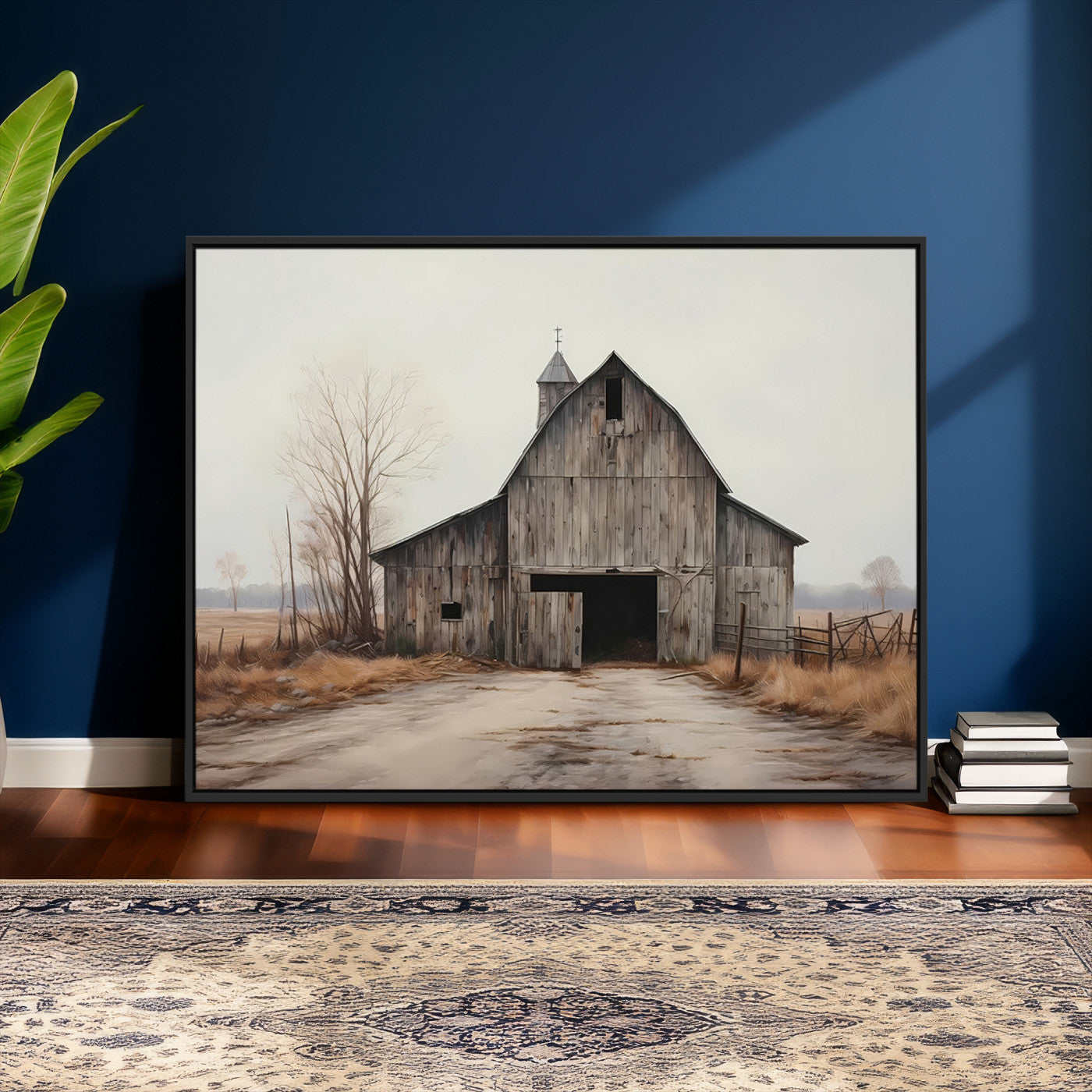 11602-MGV-CV-36X24 - Farmhouse Rustic Barn Wall Art Canvas Print – Framed and Ready to Hang – Perfect Addition to