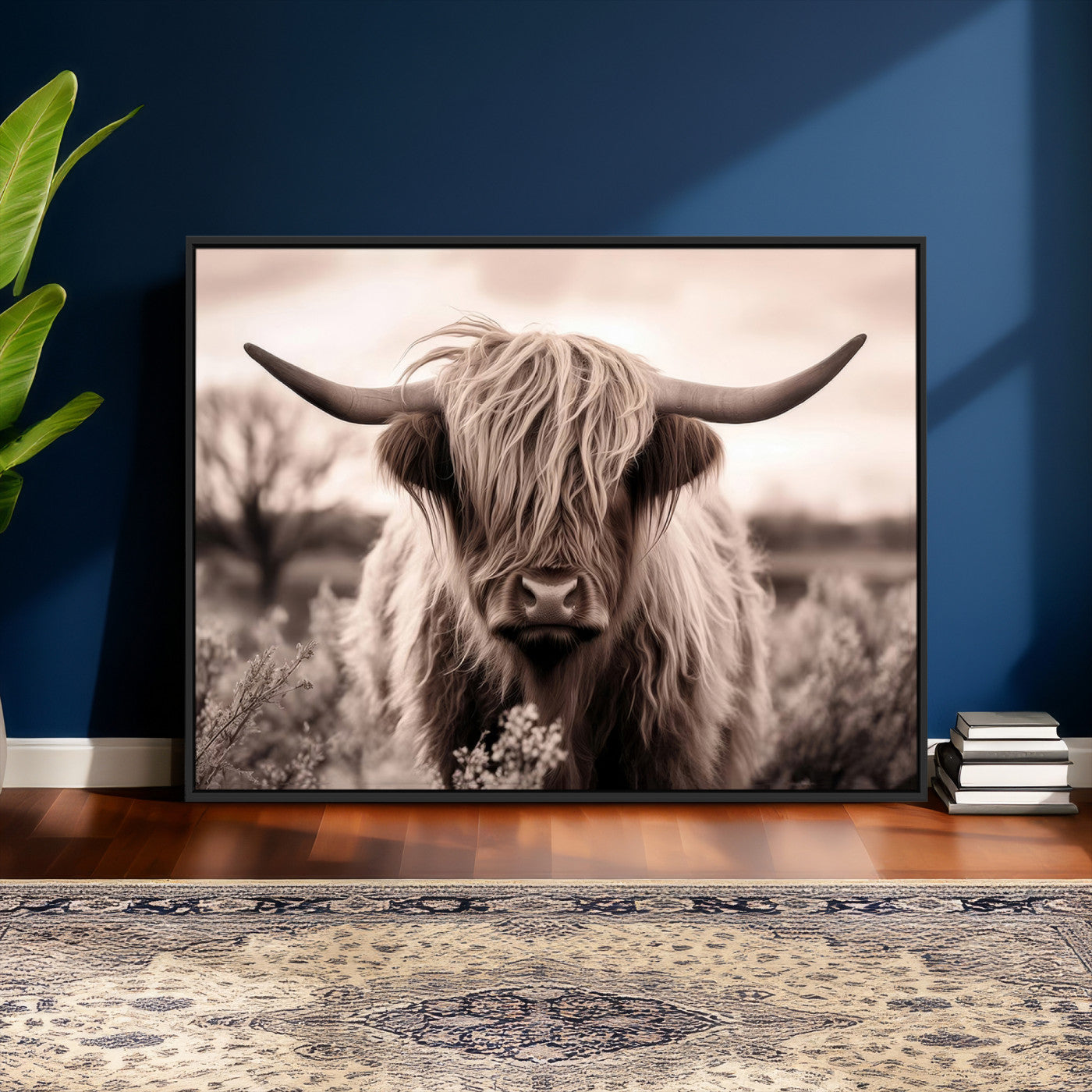 55903-MGV-CV-36X24 - Scottish Cow Longhorn Wall Art Canvas Print