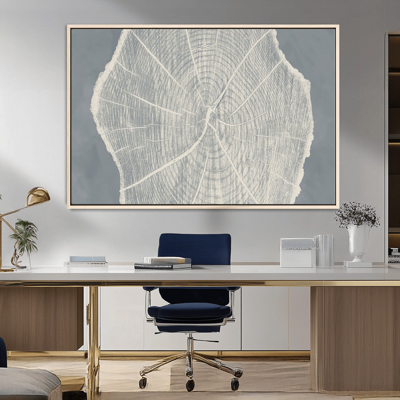 25547-MGV-CV-36X24-Abstract Tree Ring Wall Art Canvas Print – Nature-Inspired, Ready to Hang, Modern Home Decor