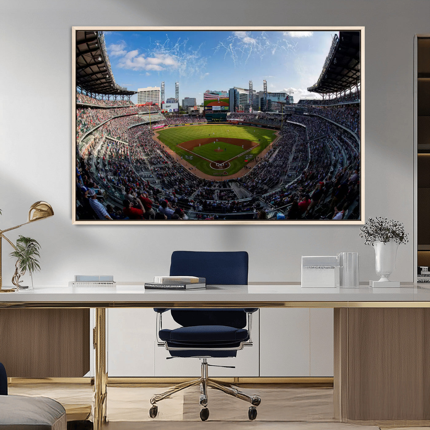 78608-MGV-FC-36X24_Natural-Truist Park Stadium Canvas Wall Art - Atlanta Braves Game Day Exclusive Decor