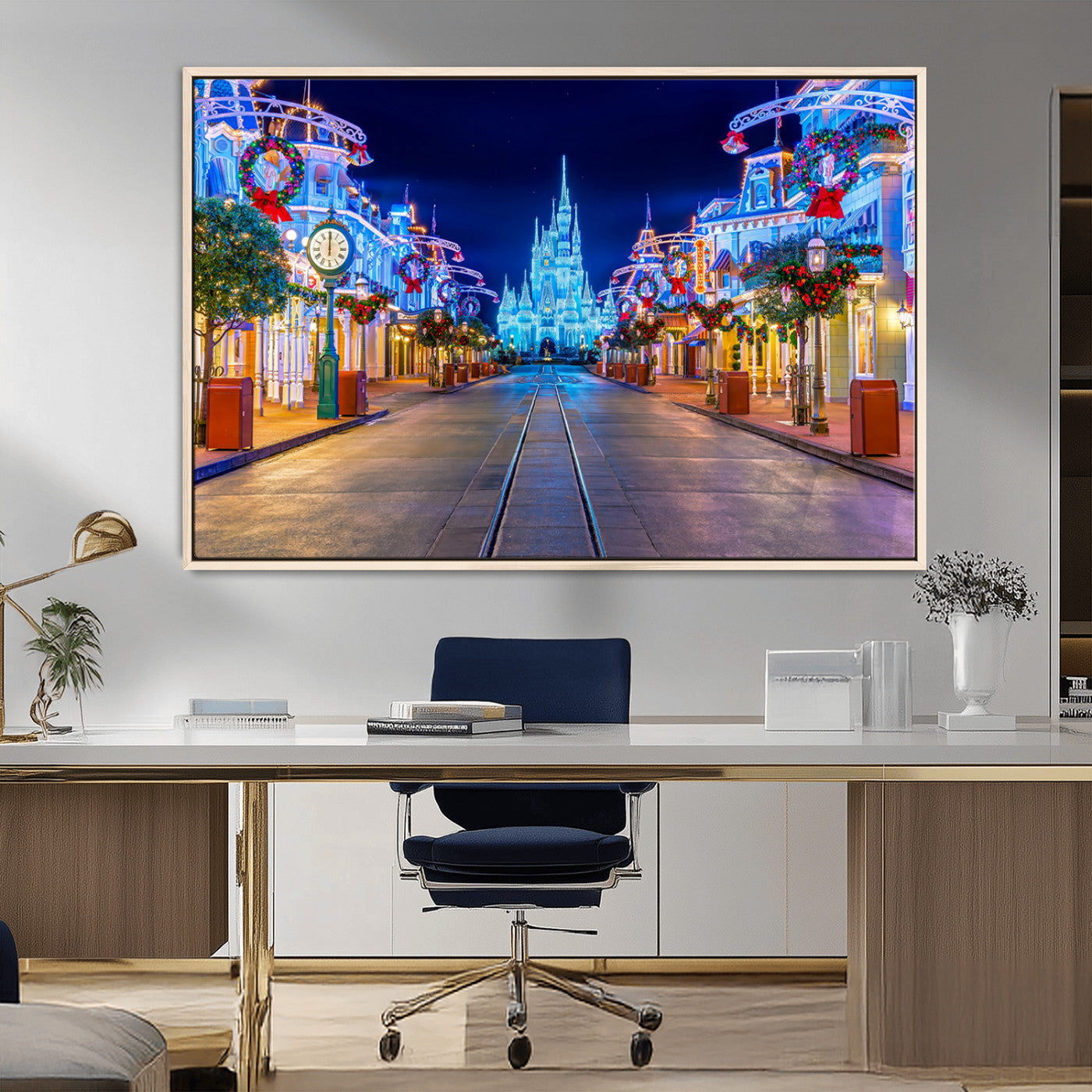 12470-MGV-CV-36X24 - Disney Wall Art | Castle Large Wall Art Disney Magic Kingdom Print for Kids Room Decoration | Disney