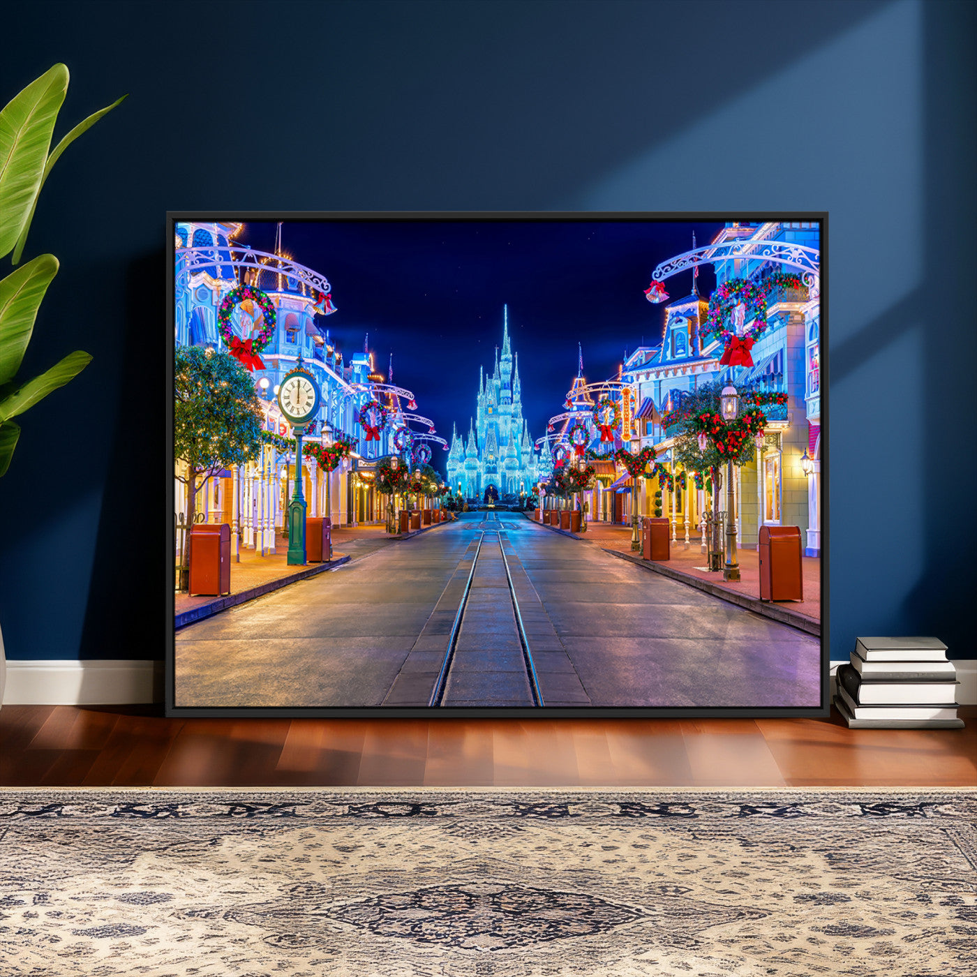 12470-MGV-CV-36X24 - Disney Castle Wall Art – Large Magic Kingdom Canvas Artwork, Fairytale Design, Kids Room Christmas Decor for Home, Office