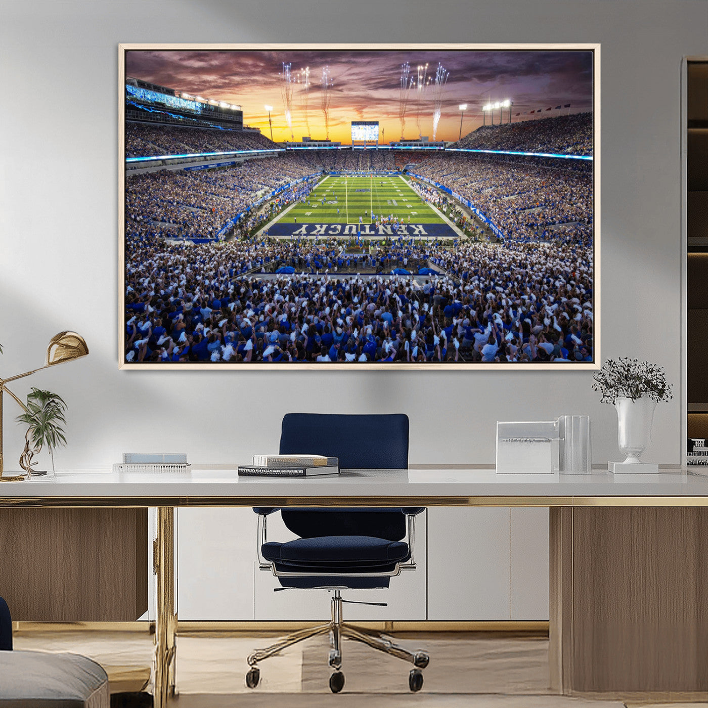 78524-MGV-CV-36X24-Kroger Field Wall Art Print - Kentucky Stadium Wall Art Print - Sunset Football Stadium Wall Decor -